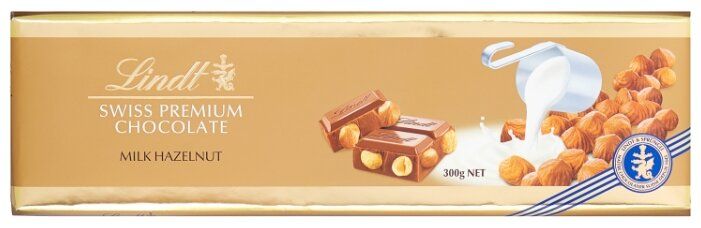 Шоколад Lindt Swiss Premium молочный с цельным фундуком 300г