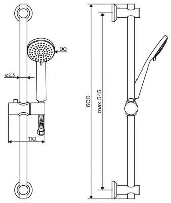 Смеситель для ванны и душа Dorff D0103030SS Logic с душевой системой