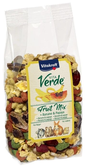 Лакомство для кроликов, грызунов Vitakraft Vita Verde Fruit mix папайя и банан 200 г Лакомство для кроликов, грызунов Vitakraft Vita Verde Fruit mix папайя и банан 200 г